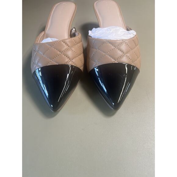 The Drop Women's Paulina Pointed-Toe Two-Tone Mule Praline Quilted Size 11 - Picture 3 of 8